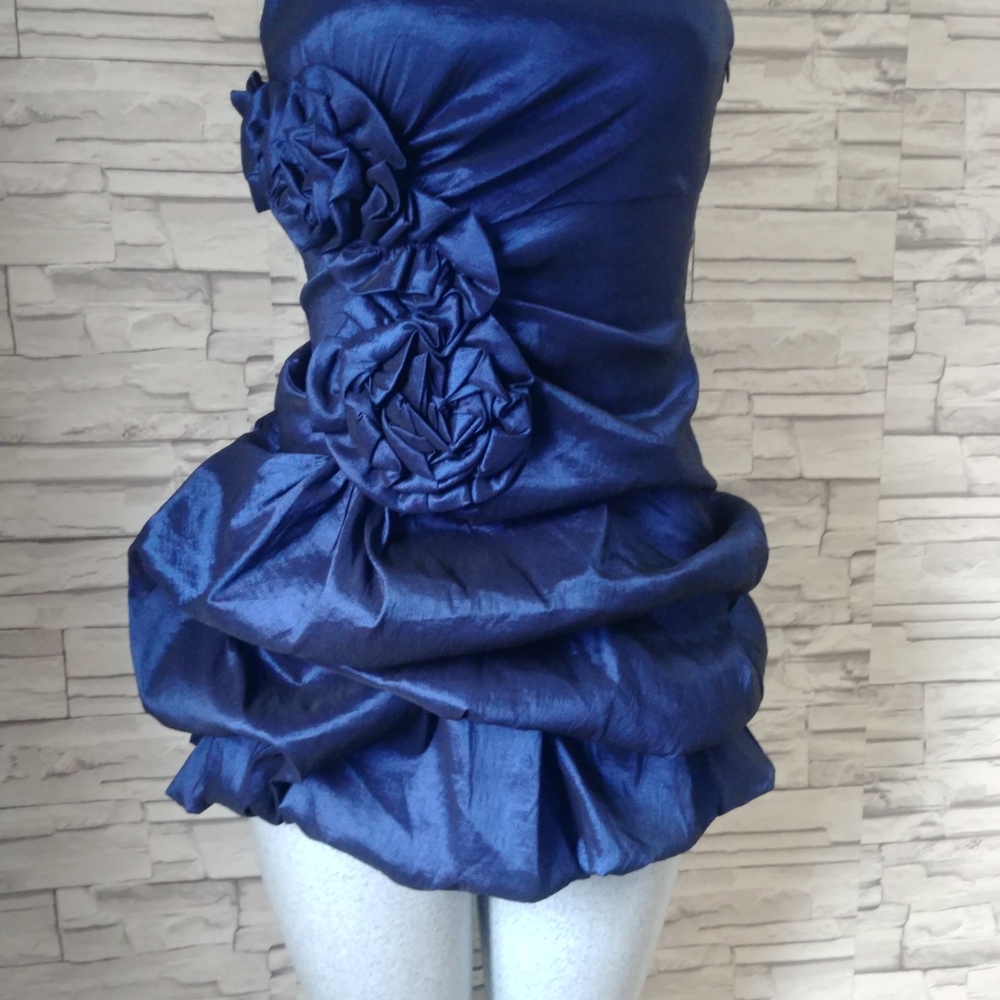 Daisy Special Occasions Strapless Mini Blue Dress